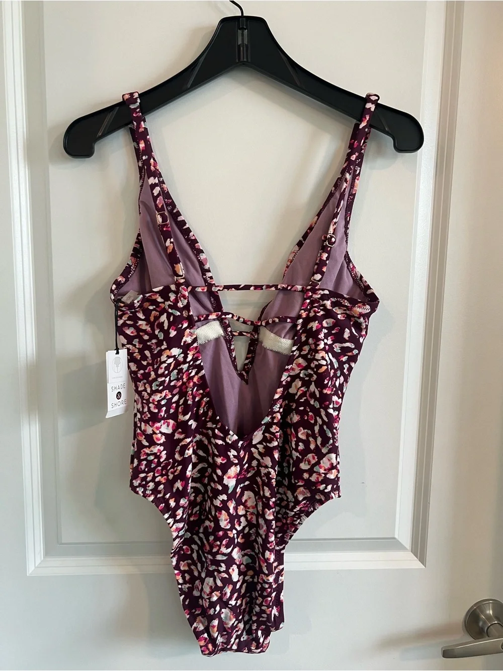SHADE & SHORE Floral Print Cheeky One Piece Swimsuit M